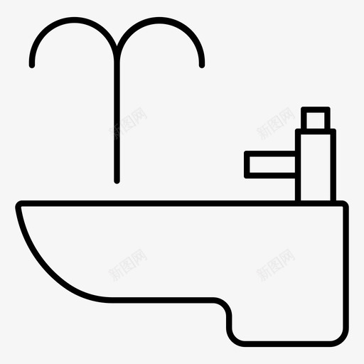 坐浴盆浴缸浴室图标svg_新图网 https://ixintu.com 卫生间 坐浴盆 洗衣房 浴室 浴缸