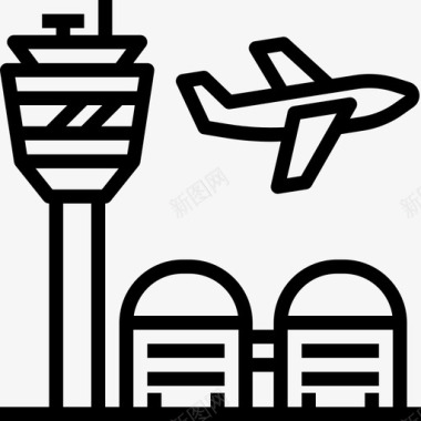 飞机运输线性图标图标