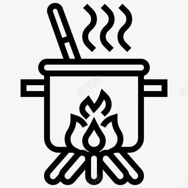 烹饪煮沸野营图标图标