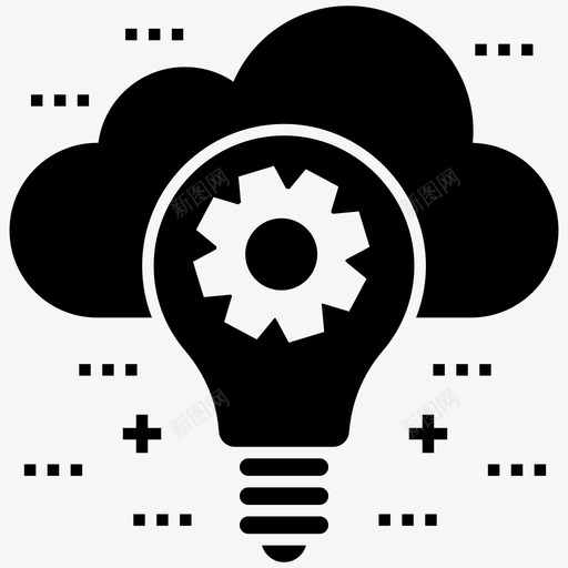 云创意云计算创新理念图标svg_新图网 https://ixintu.com 云计算 创意 创新 图标 字形 技能 新理念 服务器 生活 解决方案