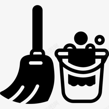 清洁水桶家用图标图标