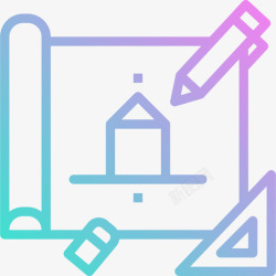 建筑大学建筑大学3梯度图标高清图片