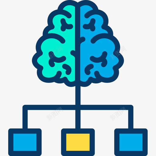 大脑人工智能41线性颜色图标svg_新图网 https://ixintu.com 人工智能 大脑 线性 颜色