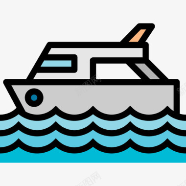 船运输122线性颜色图标图标