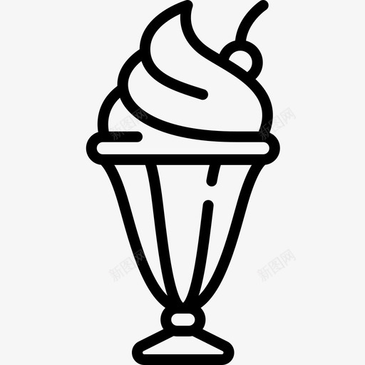 冰淇淋冰淇淋店10直线图标svg_新图网 https://ixintu.com 冰淇淋 直线