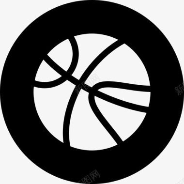 篮球运动圆形填充物图标图标