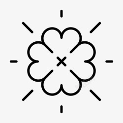 圣帕特里克日三叶草四叶草圣帕特里克节图标高清图片