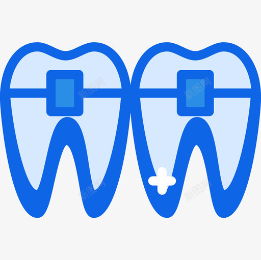 牙套牙科13蓝色图标svg_新图网 https://ixintu.com 牙套 牙科 蓝色
