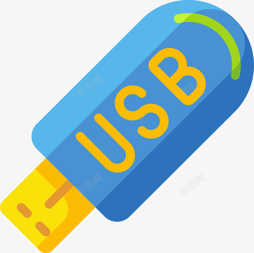 Usb文具和办公室9扁平图标svg_新图网 https://ixintu.com Usb 办公室 扁平 文具