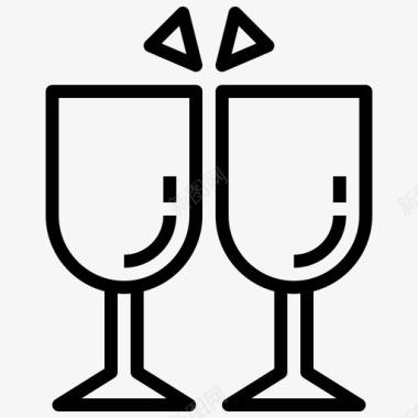 香槟饮料食物和餐厅图标图标