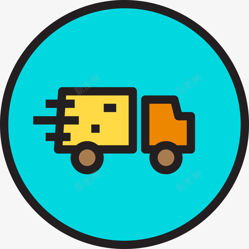 送货车购物134线性颜色图标svg_新图网 https://ixintu.com 线性 货车 购物 送货 颜色