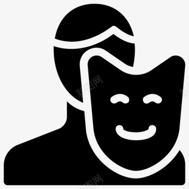 剧院面具演员演员概念图标图标