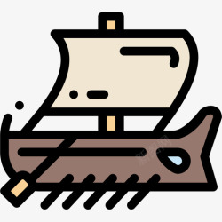 船2船神话2线性颜色图标高清图片