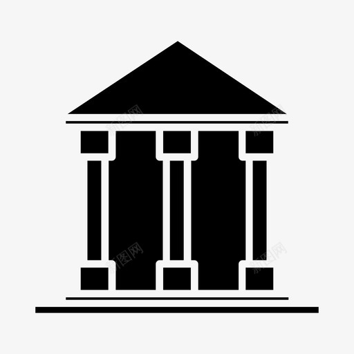 法院银行大楼图标svg_新图网 https://ixintu.com 博物馆 大楼 法律 法院 银行 黑房子