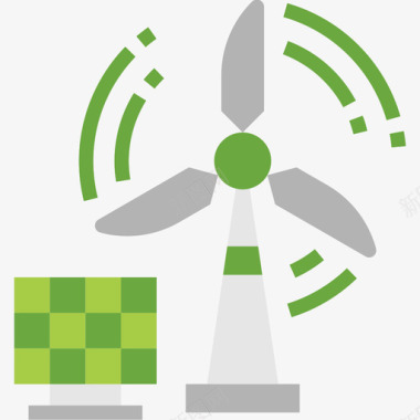 绿色能源生态137平坦图标图标