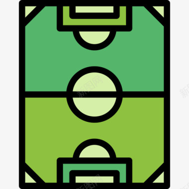 足球场运动67线性颜色图标图标