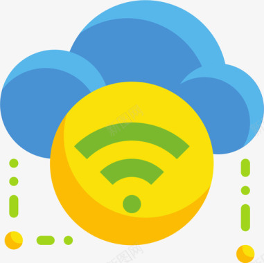 Wifi云技术18扁平图标图标