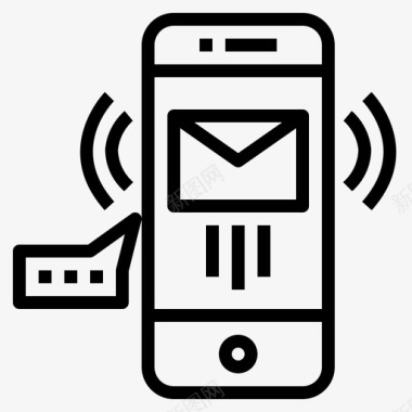 电话留言电子邮件智能手机图标图标
