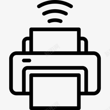 打印机物联网43线性图标图标