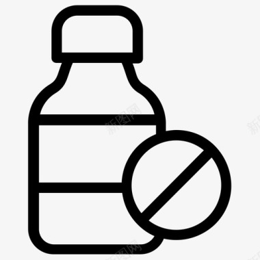 药丸罐药品药瓶图标图标
