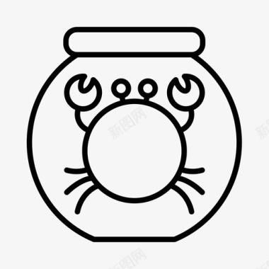 水族馆螃蟹狗图标图标