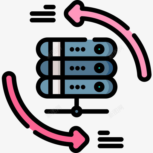 主机网络主机38线颜色图标svg_新图网 https://ixintu.com 主机 网络 颜色