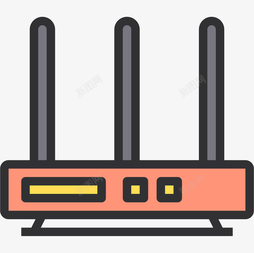 路由器智能技术7线性颜色图标svg_新图网 https://ixintu.com 技术 智能 线性 路由器 颜色