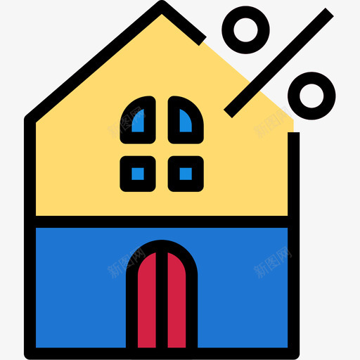 房地产贷款6线性颜色图标svg_新图网 https://ixintu.com 房地产 线性 贷款 颜色