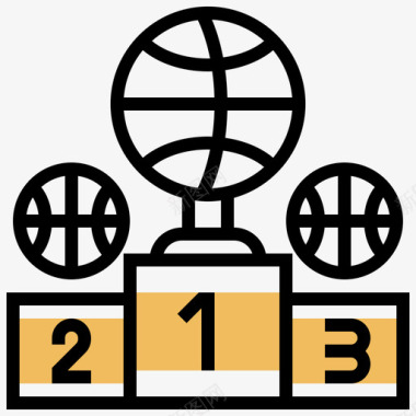 领奖台篮球13号黄影图标图标