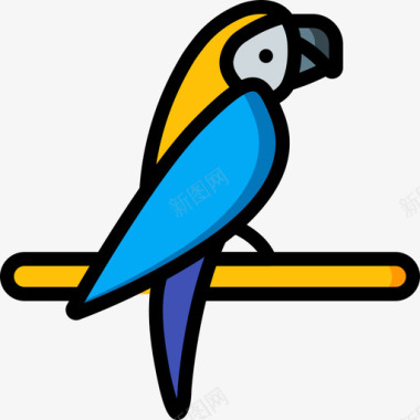 鹦鹉海盗生活5线性颜色图标图标
