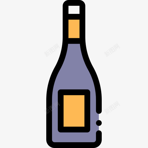 酒瓶葡萄酒3线性颜色图标svg_新图网 https://ixintu.com 线性颜色 葡萄酒3 酒瓶