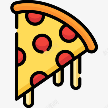 披萨新年38线形颜色图标图标