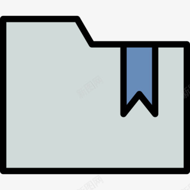 文件夹书签标签4线性颜色图标图标