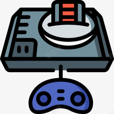 世嘉电脑游戏4线性颜色图标图标