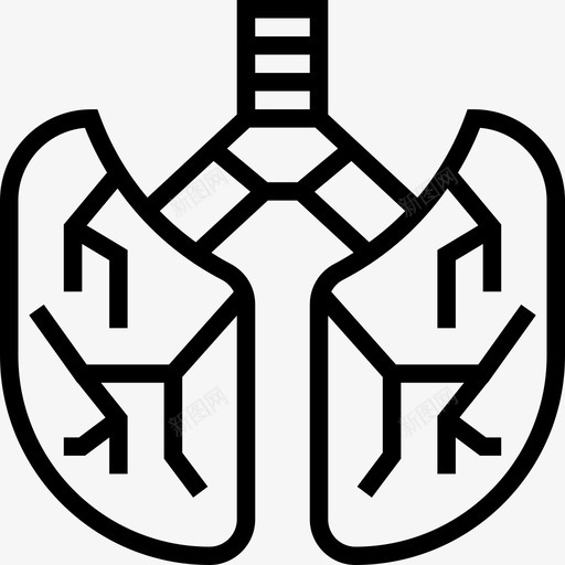 肺人体器官3线状图标svg_新图网 https://ixintu.com 人体器官3 线状 肺