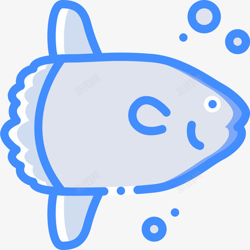 太阳鱼海洋生物蓝色图标svg_新图网 https://ixintu.com 太阳 海洋生物 蓝色