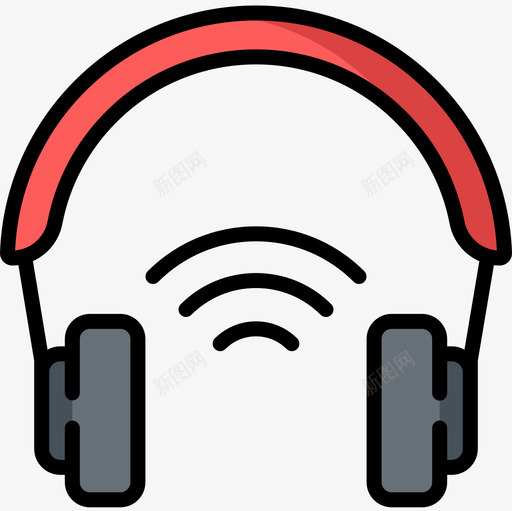 耳机技术62线性颜色图标svg_新图网 https://ixintu.com 技术62 线性颜色 耳机
