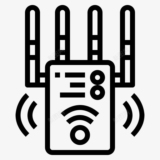 无线网络路由器图标svg_新图网 https://ixintu.com wifi 无线 无线电台 网络 路由器