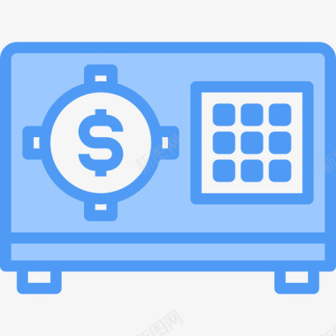 保险箱金融货币5蓝色图标图标