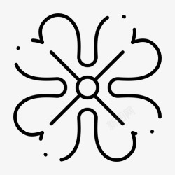 银莲花银莲花春花春天的季节性规则圆点线图标高清图片