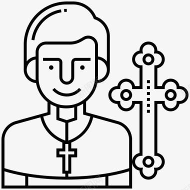 牧师教会信仰图标图标