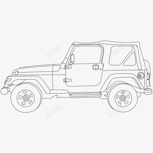 吉普牧马人简介4x4越野图标svg_新图网 https://ixintu.com 4x4 吉普 多用途 汽车 牧马人 简介 越野 越野车 软顶 运动型