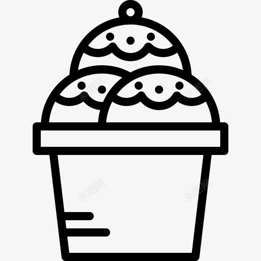 冰淇淋蛋卷杯子图标svg_新图网 https://ixintu.com 冰淇淋 快餐 杯子 甜点 蛋卷