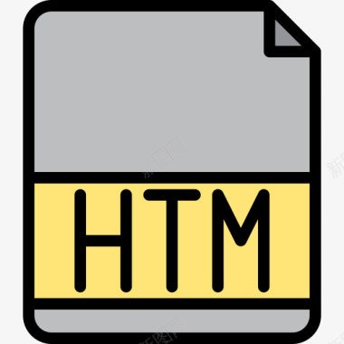 Htm文件扩展名3线性颜色图标图标