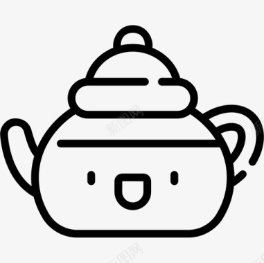 茶壶水疗22直线型图标图标