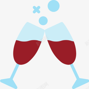 葡萄酒圣诞198平淡图标图标