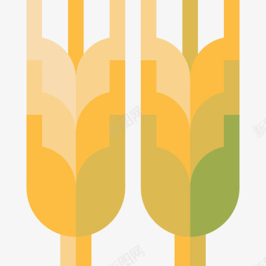 小麦秋季34平坦图标图标