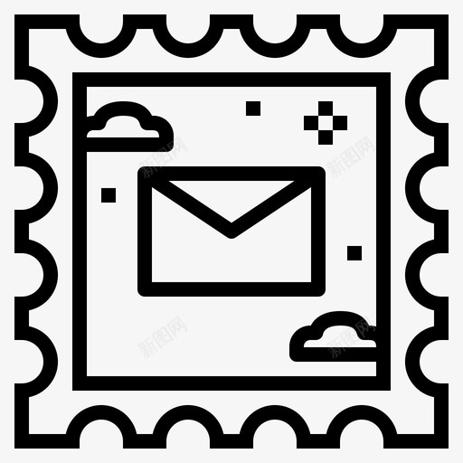 邮票信件邮件图标svg_新图网 https://ixintu.com 信件 物流 邮件 邮寄 邮票
