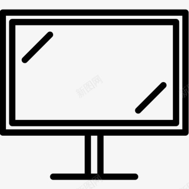 智能电视卧室7线性图标图标