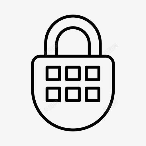 挂锁密码锁上锁图标svg_新图网 https://ixintu.com 上锁 安全 密码锁 挂锁